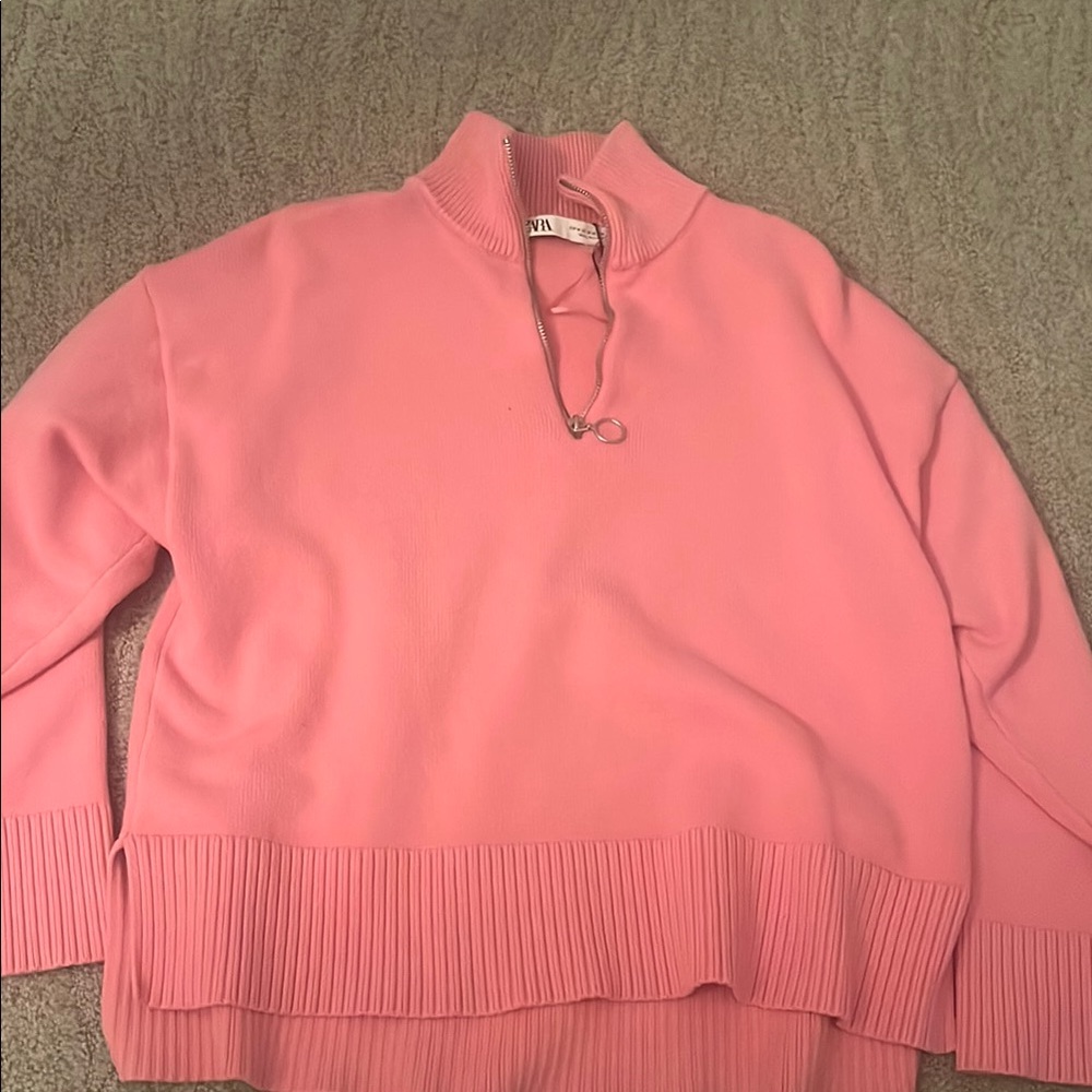 Zara Pink Cowl Neck Sweater